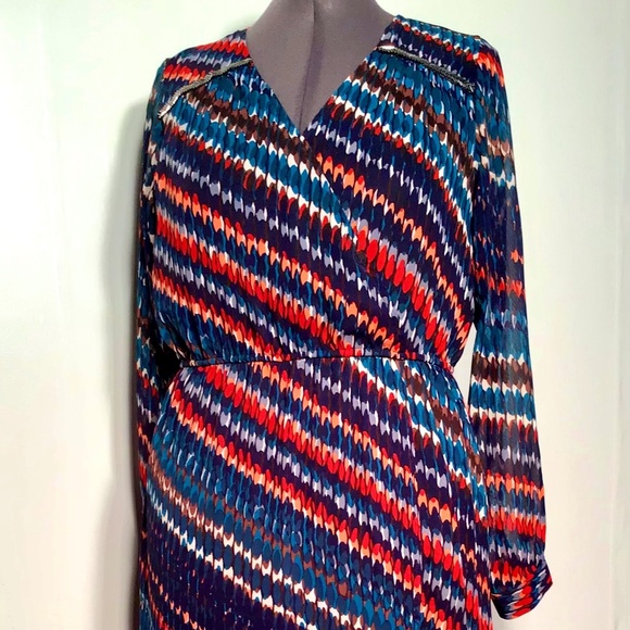 Cato Junior/Misses Multi-colored Maxi Dress w/Short Liner Side Slit Size Large - Picture 1 of 7